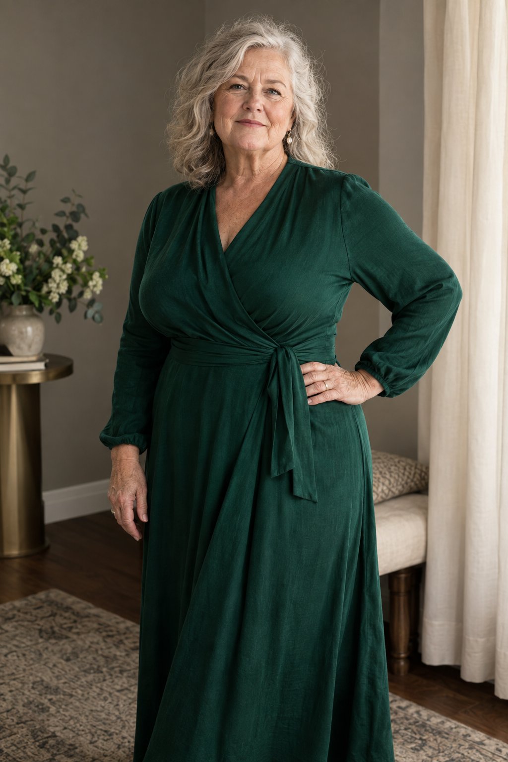 Window light and natural wrinkles show that confidence photography does not need age smoothing.